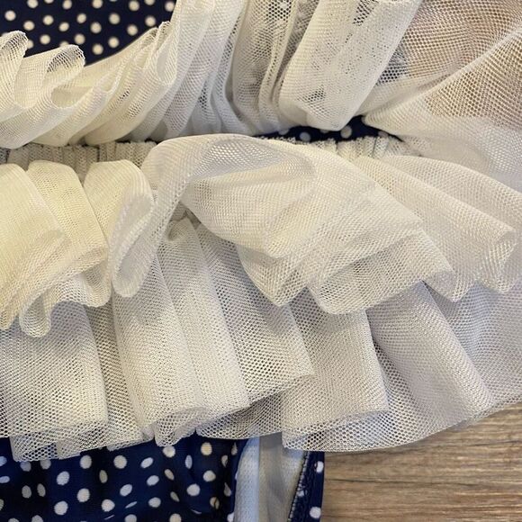 Cat & Jack Tutu Swimsuit Navy White Polka Dot One Piece Swimwear Size 2T - Picture 5 of 9